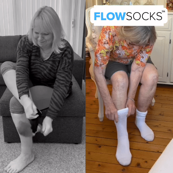 FlowSocks — comparaison d’enfilage animée
